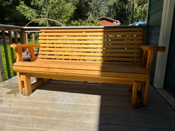 Outdoor Glider Bench With Drink Holders