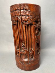 Chinese Carved Bamboo Brush Pot (#2)