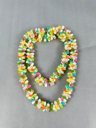 Vintage 1970s Plastic Necklace Multicolor