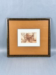 Signed Etching Farmhouse By Park