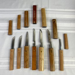 Lot Of 7 Vintage Japanese Fish Knives Floating Fish