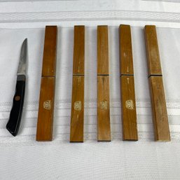 Lot Of 6 Vintage Knives Japanese Floating Fish Briddell