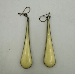 Pair Of White Drop Pierced Earrings