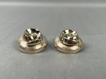 Silvertone Chunky Earrings Clips