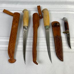 Lot Of 3 Vintage Knives Finland J Marttiini Western