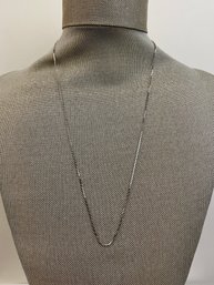 14k White Gold Box Link Chain