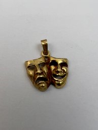 14k Yellow Gold Comedy & Tragedy Pendant