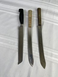 Vintage Lot Of 3 Japanese Kiridashi Knives