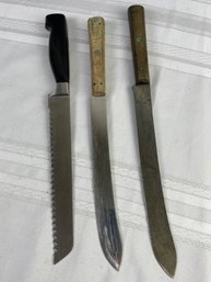 Assorted JA Henckels Chefs Knives Lot Of 3