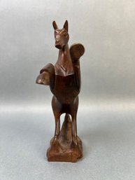 Carved Wood Statue Of Rearing Horse