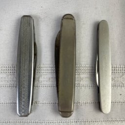 Vintage Lot Of 3 Metal Pocket Knives Schrade Richlands