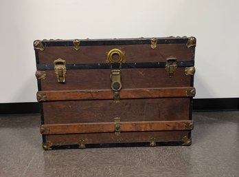 Steamer Trunk With Wood Slates -Local Pick Up