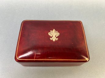 Vintage Leather Box Made In Italy.