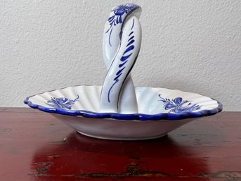 Hand Painted Porcelain Basket From Portugal.