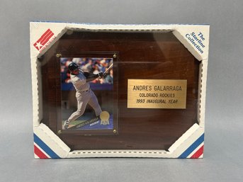 Andres Galarraga 1993 Rockies Sealed Card On Plaque