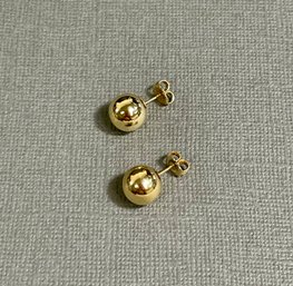 14K Yellow Gold Ball Stud Earrings