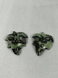 Two Polished Leaf Stone Pennants