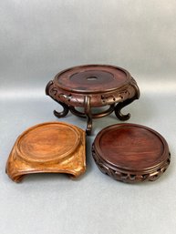 3 Wood Decorative Stands.