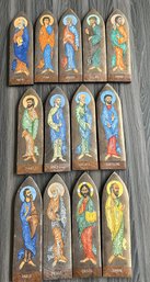 13 Religious Plaques Depicting Some Of The Disciples And Apostles.