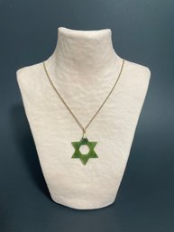 Jade Star Of David With 120 12k GF Chain