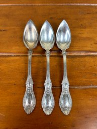 Set Of 4 1847 Rogers Triple Silver Plate Grapefruit Spoons - Monogrammed
