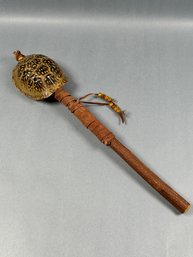 Pacific Coast Native Rattle Made Of Turtle Shell