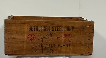 Vintage Bethlehem Steel Seattle Plant Wood Box