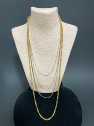 Lot Of 4 Mixed Style Gold Tone Chains