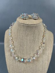 Vintage Australian Chrystal Necklace And Earring Set Made In Germany