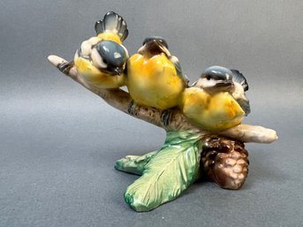 Vintage Ceramic Birds On A Branch Made In Italy.