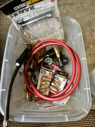 Small Bin Of Brass Air Hose Fittings *Local Pick-up Only*