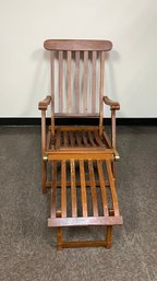 Vintage Folding Outdoor Teak (?) Lounge Chair