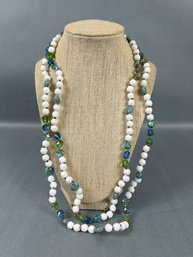 Vintage 60s Multicolor Double Strand Necklace