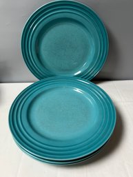Le Creuset Caribbean Stoneware Set Of (4)  Plates - Caribbean