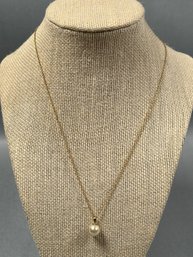 1-20th 14K Gold Filled Chain With Faux Pearl Pendant