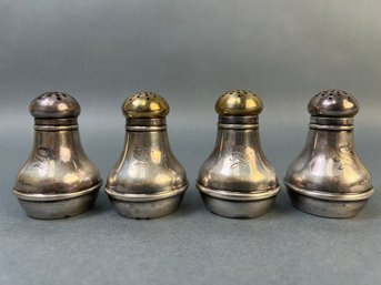 4 Vintage Sterling Silver Salt Shakers 6787.