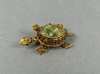 Vintage Goldtone Turtle Brooch