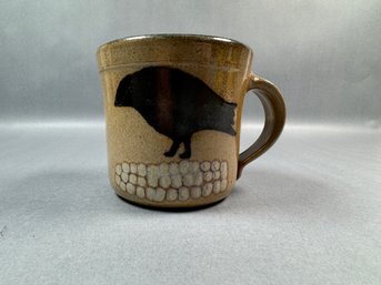 Heavy Duty Mug With Raven On Skull- Monroe Salt Works- Maine #2