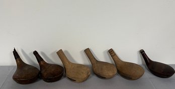 Vintage Handmade Wood Heads For Golf Clubs-set Of 6