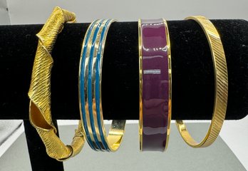 4 Goldtone Bangle Bracelets