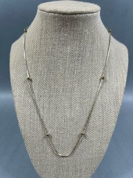 Sterling Silver Snake Chain With Gold Tone Accent Beads - Italy