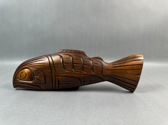 Wooden Salmon By Mike George - Alaska