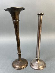 2 Sterling Silver Thin Tapered Candle Stick Holders.