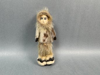 Pacific Coast Native Doll With Animal Fur By R. Eutak