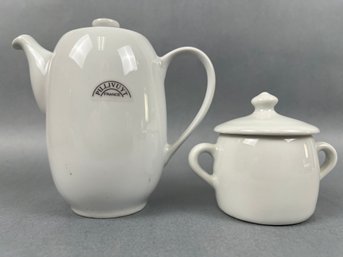 Vintage Pillivuyt Creamer And Sugar Containers From France.