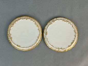 Antique Gold Porcelain Pair Of Trivets