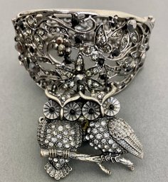 Silver Cuff Bracelet And Silver Owl Ring