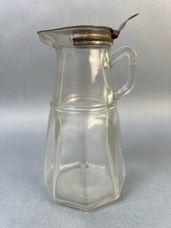 Vintage Maple Syrup Decanter With Spring Loaded Cover.