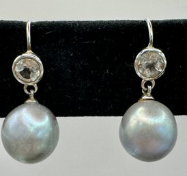 Honora Silver And Pearl Pierced Earrings With Pouch