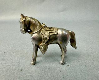 Small Silver Metal Horse